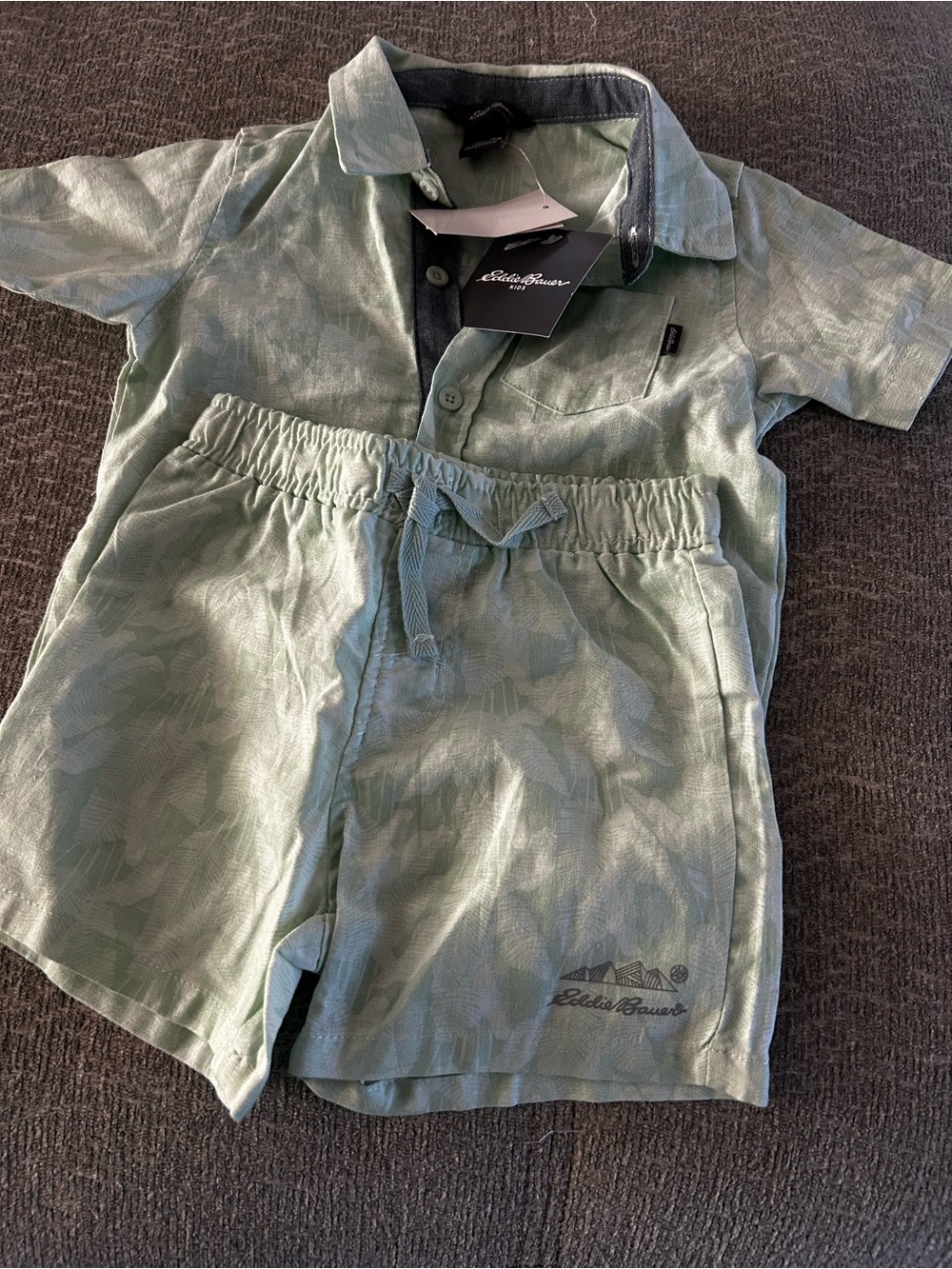 Eddie Bauer Mint Green Toddler Button-Up Shirt sz 18 months